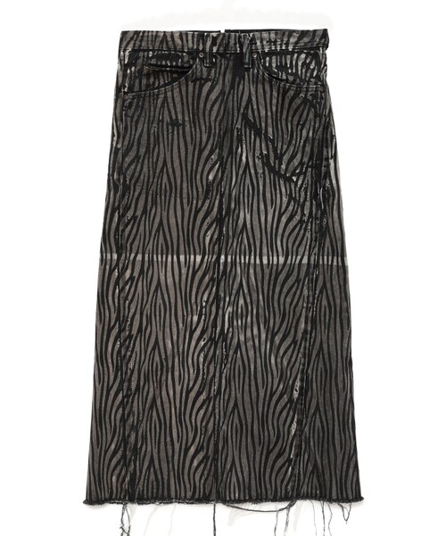 77circa（ナナナナサーカ）の「circa make over print long skirt（スカート・レディース・BLACK/01/D.GRAY/03/D.OLIVE/37/EMERALD/34/GRAY/07/KHAKI/35/LIME/39/MINT/38/OLIVE/36/SILVER GRAY/04/T.GRAY/05/グリーン系/33/グレイ系/06/ブラック系/02・28）」の5枚目の写真