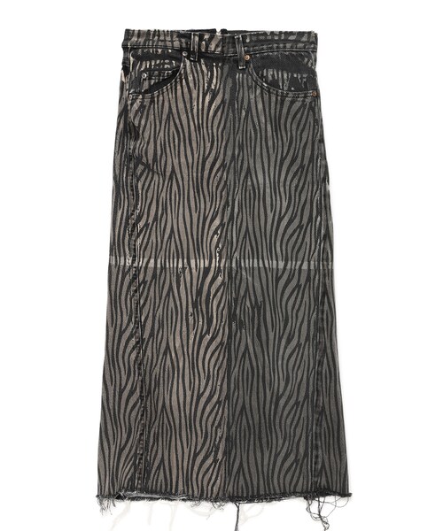 77circa（ナナナナサーカ）の「circa make over print long skirt（スカート・レディース・BLACK/01/D.GRAY/03/D.OLIVE/37/EMERALD/34/GRAY/07/KHAKI/35/LIME/39/MINT/38/OLIVE/36/SILVER GRAY/04/T.GRAY/05/グリーン系/33/グレイ系/06/ブラック系/02・28）」の6枚目の写真