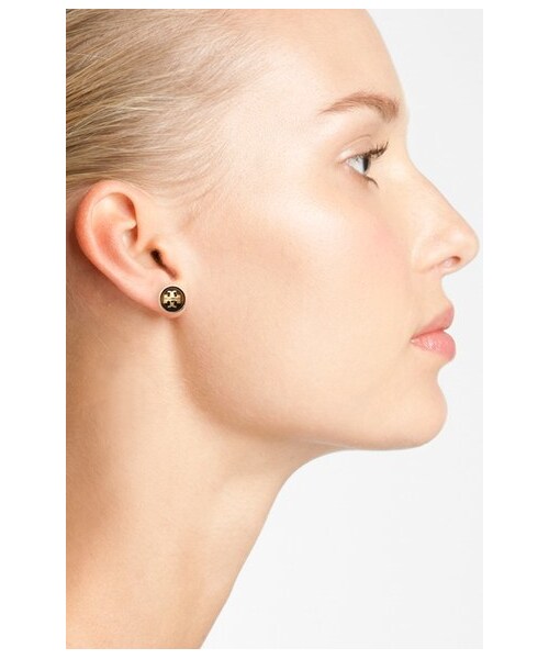 TORY BURCH(トリーバーチ)の「Tory Burch 'Patty' Stud Earrings(ピアス(両耳用)・レディース・Tiger Eye/ Shiny Brass)」の2枚目の写真