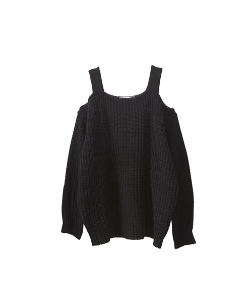 gracegift(グレースギフト)の「浪漫秋分 韓國露肩粗針織上衣(その他・レディース・棕/黑・F)」の4枚目の写真