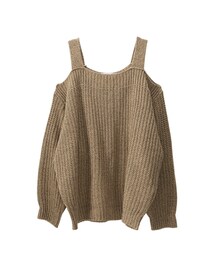 gracegift | 浪漫秋分 韓國露肩粗針織上衣(その他)