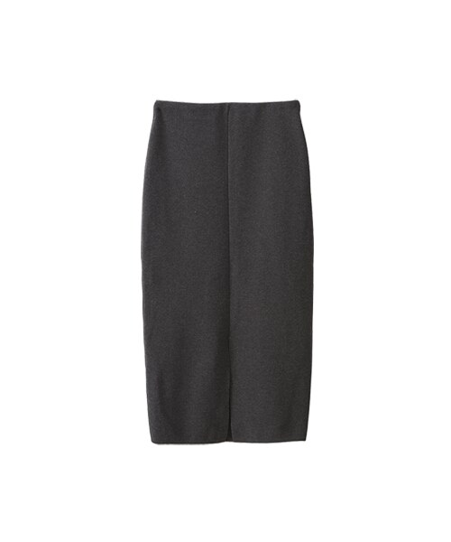 gracegift(グレースギフト)の「微涼秋色 韓國休閒後開岔鬆緊長裙(スカート・レディース・灰/黑・F)」の2枚目の写真