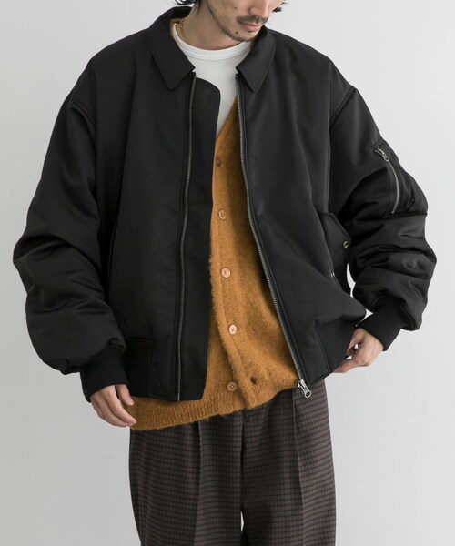 URBAN RESEARCH ID（アーバンリサーチ アイディー）の「URBAN RESEARCH iD 厚沙典緞夾克（ジャケット/アウター・メンズ・黑色/綠色・M/L）」の4枚目の写真