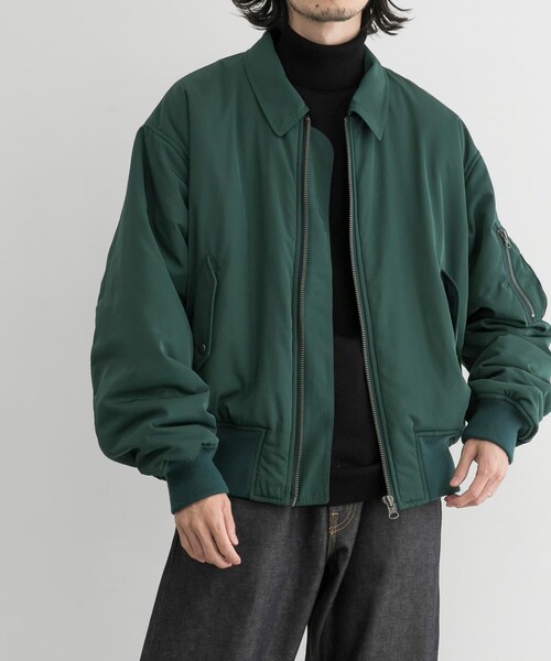 URBAN RESEARCH ID（アーバンリサーチ アイディー）の「URBAN RESEARCH iD 厚沙典緞夾克（ジャケット/アウター・メンズ・黑色/綠色・M/L）」の2枚目の写真