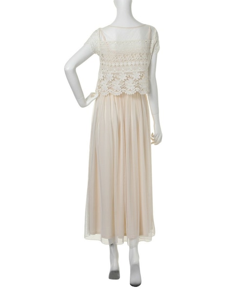 dazzlin（ダズリン）の「【W】シースルーレイヤードマキシワンピース（ワンピース/ドレス・レディース・ホワイト/アイボリー/ブラック・F）」の6枚目の写真