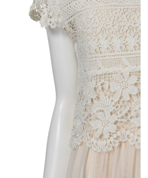 dazzlin（ダズリン）の「【W】シースルーレイヤードマキシワンピース（ワンピース/ドレス・レディース・ホワイト/アイボリー/ブラック・F）」の9枚目の写真