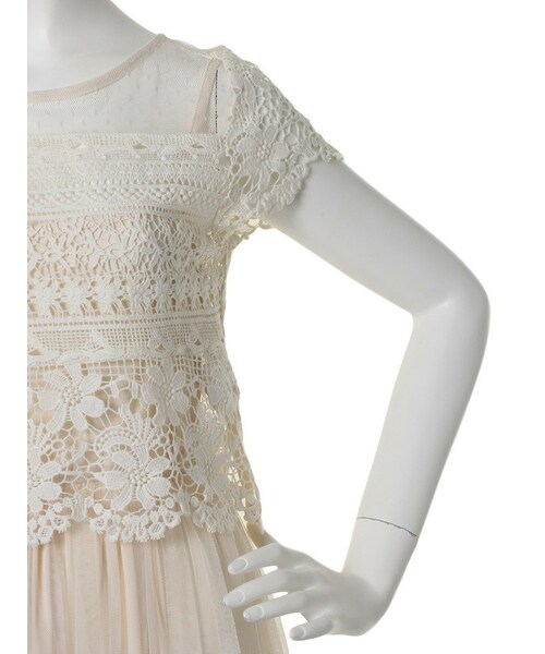 dazzlin（ダズリン）の「【W】シースルーレイヤードマキシワンピース（ワンピース/ドレス・レディース・ホワイト/アイボリー/ブラック・F）」の8枚目の写真