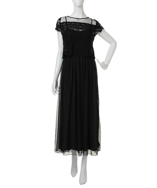 dazzlin（ダズリン）の「【W】シースルーレイヤードマキシワンピース（ワンピース/ドレス・レディース・ホワイト/アイボリー/ブラック・F）」の2枚目の写真