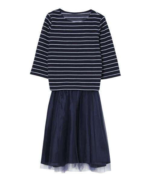 dazzlin（ダズリン）の「【W】カットボーダーコンビワンピース（ワンピース/ドレス・レディース・グレー/ネイビー/ベージュ・S/M）」の12枚目の写真