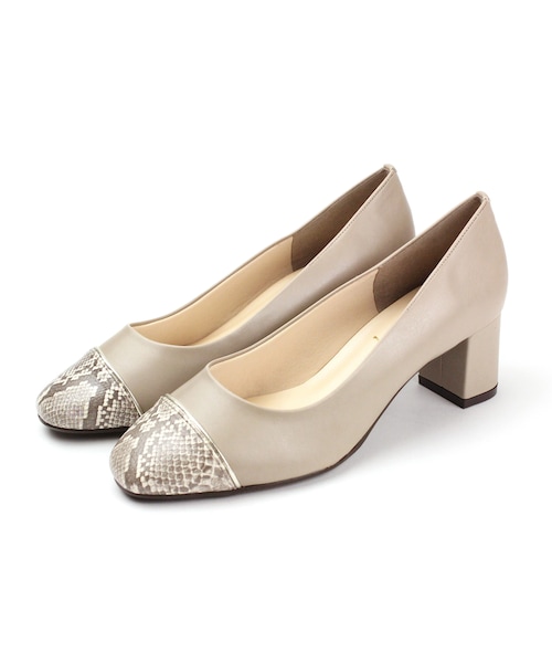 Shoe Fantasy（シューファンタジー）の「日本製 幅広 スクエアトゥパンプス（パンプス・レディース・ブラウン/ブラック/ホワイト・22.0~25.0cm）」の2枚目の写真