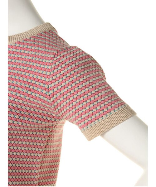 dazzlin（ダズリン）の「【dazzlin】ミックスジャガード半袖TOPS（トップス・レディース・ピンク/グリーン/ネイビー・S/M）」の9枚目の写真