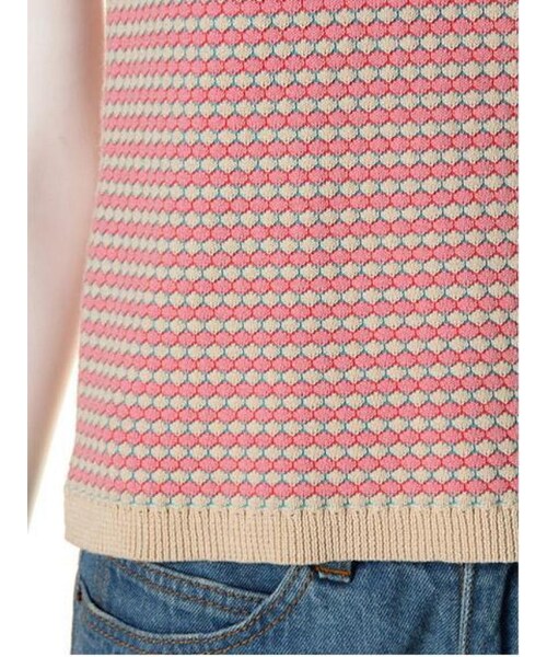 dazzlin（ダズリン）の「【dazzlin】ミックスジャガード半袖TOPS（トップス・レディース・ピンク/グリーン/ネイビー・S/M）」の10枚目の写真