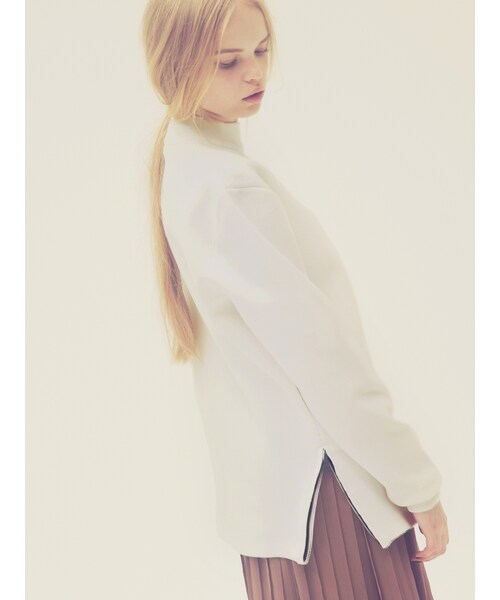 EMODA（エモダ）の「【ELDER】バルキーZIP knit（トップス・レディース・ホワイト/ブラック/グリーン/ベージュ/ライトミックス・F）」の7枚目の写真