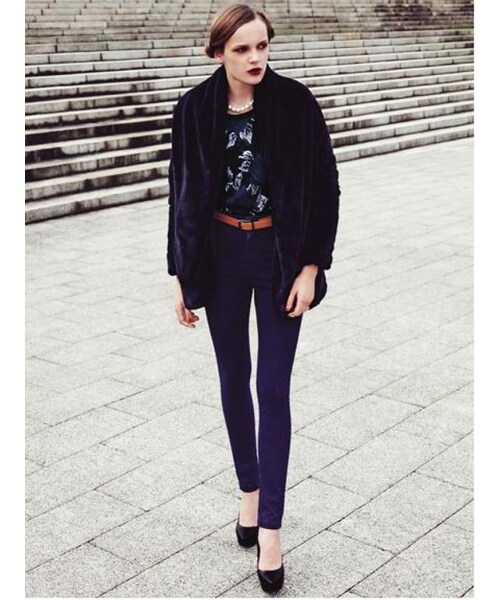 EMODA（エモダ）の「ショールカラーボアCO（ジャケット/アウター・レディース・ホワイト/ブラック/キャメル・F）」の19枚目の写真