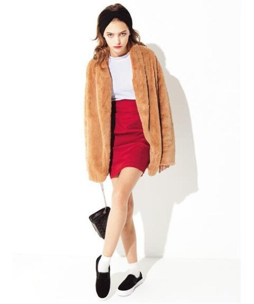 EMODA（エモダ）の「ショールカラーボアCO（ジャケット/アウター・レディース・ホワイト/ブラック/キャメル・F）」の20枚目の写真