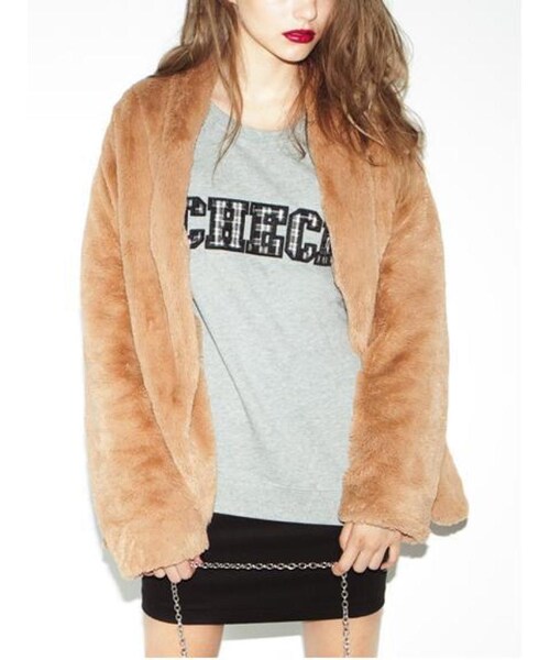 EMODA（エモダ）の「ショールカラーボアCO（ジャケット/アウター・レディース・ホワイト/ブラック/キャメル・F）」の14枚目の写真