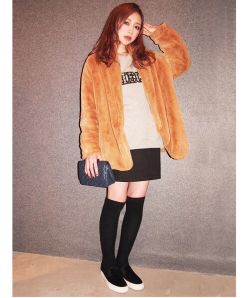 EMODA（エモダ）の「ショールカラーボアCO（ジャケット/アウター・レディース・ホワイト/ブラック/キャメル・F）」の13枚目の写真