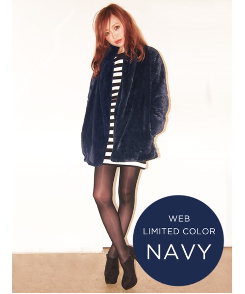 EMODA（エモダ）の「ショールカラーボアCO（ジャケット/アウター・レディース・ホワイト/ブラック/キャメル・F）」の11枚目の写真