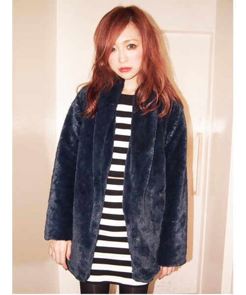 EMODA（エモダ）の「ショールカラーボアCO（ジャケット/アウター・レディース・ホワイト/ブラック/キャメル・F）」の12枚目の写真