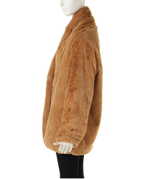 EMODA（エモダ）の「ショールカラーボアCO（ジャケット/アウター・レディース・ホワイト/ブラック/キャメル・F）」の6枚目の写真