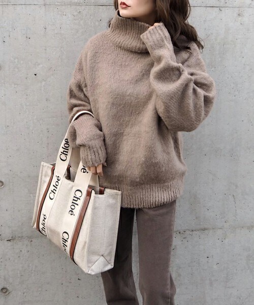 Chloé ベージュ ハイネックニット Chloé ベージュ ハイネックニット ☆ ベージュ S セーター ニット