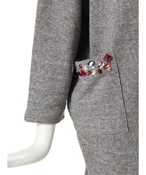 EVRIS（エヴリス）の「【CASUAL】スウェットビジューOP（ワンピース/ドレス・レディース・グレー/ブラック/ブルー・F）」の12枚目の写真