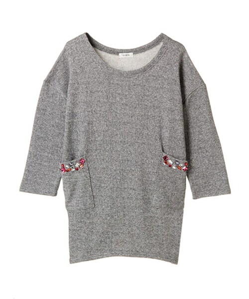 EVRIS（エヴリス）の「【CASUAL】スウェットビジューOP（ワンピース/ドレス・レディース・グレー/ブラック/ブルー・F）」の7枚目の写真