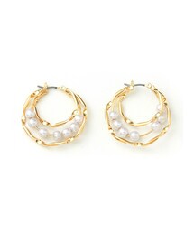 GRL | 変形3連フープパールピアス(ピアス（両耳用）)