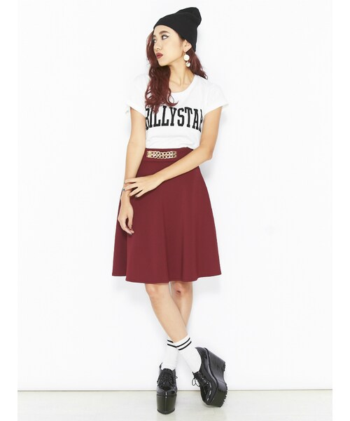 EVRIS（エヴリス）の「チェーンサーキュラーＳＫ（スカート・レディース・ブラック/ボルドー/グリーン・S/M）」の6枚目の写真