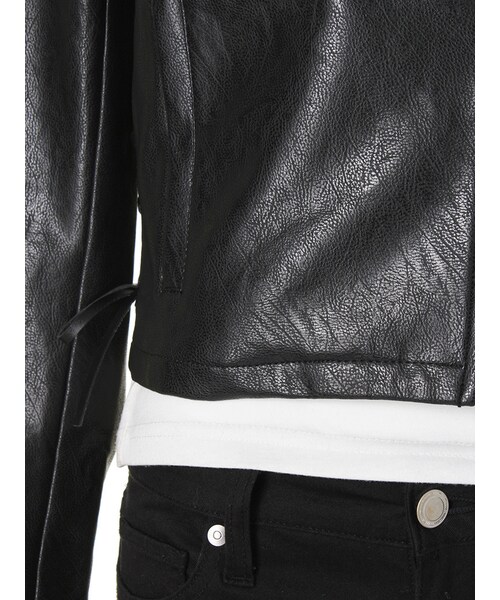 EVRIS（エヴリス）の「フェイクレザーライダースJK（ジャケット/アウター・レディース・ブラック・S/M）」の8枚目の写真
