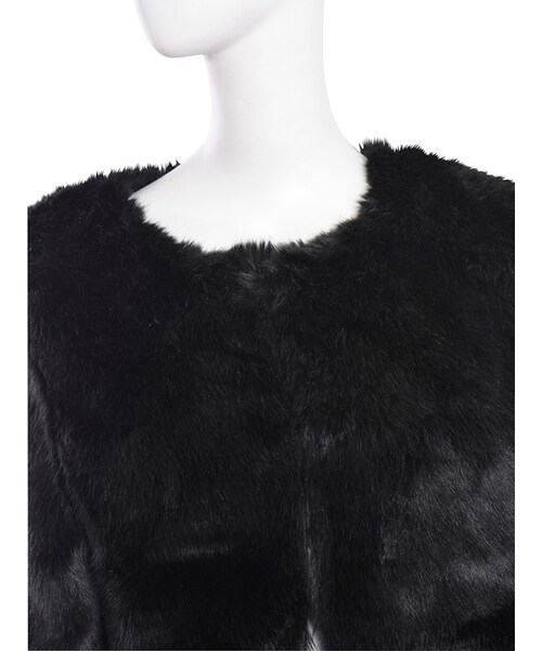 EVRIS（エヴリス）の「フェイクファーショートコート（ジャケット/アウター・レディース・グレー/ブラック・F）」の8枚目の写真