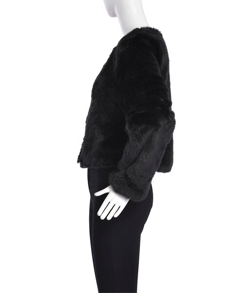 EVRIS（エヴリス）の「フェイクファーショートコート（ジャケット/アウター・レディース・グレー/ブラック・F）」の6枚目の写真