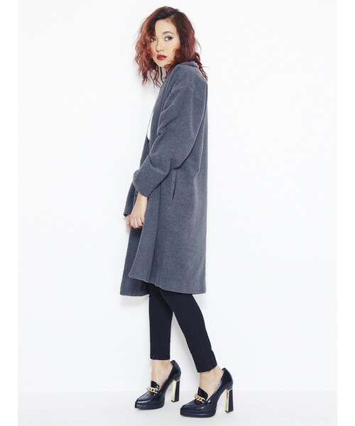 EVRIS（エヴリス）の「オーバーチェスターコート（ジャケット/アウター・レディース・グレー/ブラック/パープル・F）」の5枚目の写真