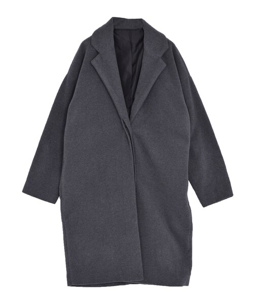 EVRIS（エヴリス）の「オーバーチェスターコート（ジャケット/アウター・レディース・グレー/ブラック/パープル・F）」の2枚目の写真