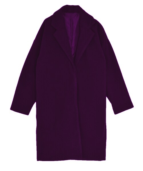 EVRIS（エヴリス）の「オーバーチェスターコート（ジャケット/アウター・レディース・グレー/ブラック/パープル・F）」の3枚目の写真