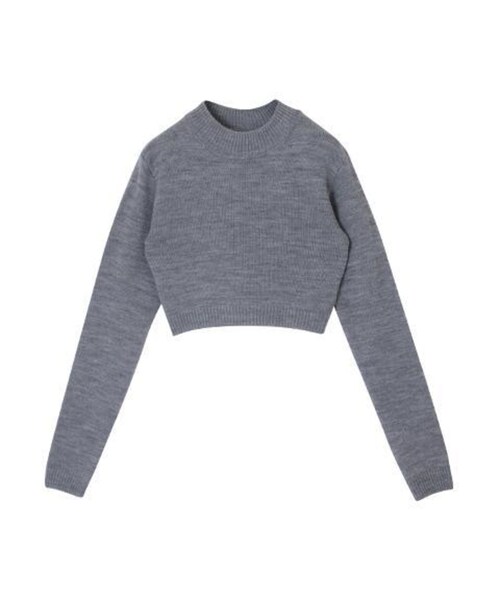 GYDA（ジェイダ）の「シンプルタートルニットTOPS（トップス・レディース・グレー/ブラック/ダークオレンジ/ネイビー・F）」の2枚目の写真