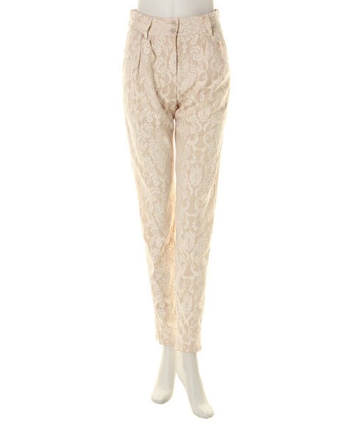 GYDA（ジェイダ）の「バイカラーレーススラックスPT（パンツ・レディース・オフホワイト/ブラック/ベージュ・S/M）」の3枚目の写真