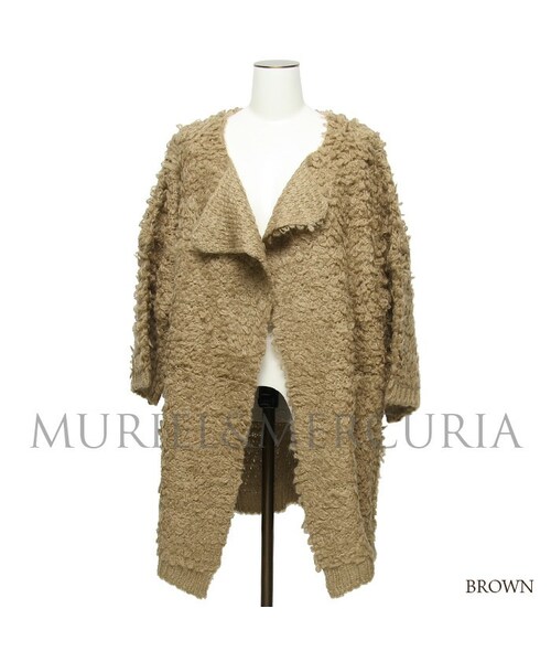 MURIEL&MERCURIA（マリエルアンドマキュリア）の「ループニットカーディガン（ニット/セーター・レディース・PINKBEIGE/BROWN・38）」の2枚目の写真