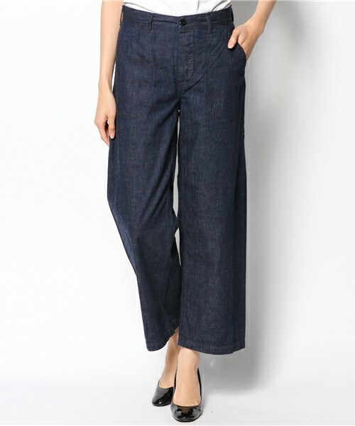 Johnbull Private labo(ジョンブルプライベートラボ)の「ネイビーパンツ(デニムパンツ・レディース・インディゴブルー・X-SMALL/SMALL/MEDIUM/LARGE)」の2枚目の写真