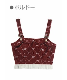 Bobon21 | ダブルハートフリル付きミニビスチェ(ベスト)