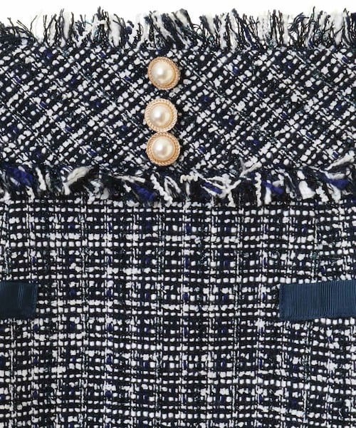 31 Sons de mode（トランテアン　ソン　ドゥ　モード）の「【ComingSoon…】裾フリルツイードミニスカート《予約アイテム》（スカート・レディース・ブラック/オフホワイト/ネイビー・36/38）」の5枚目の写真