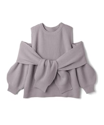 GRL | 4Wayマフラー付きショルダーオープンニットトップス(ニット/セーター)