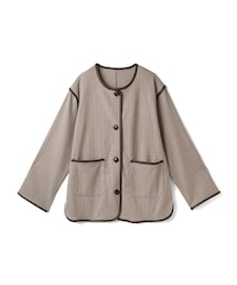 GRL（グレイル）の「チェック柄レザーパイピングコート（その他アウター・レディース）」