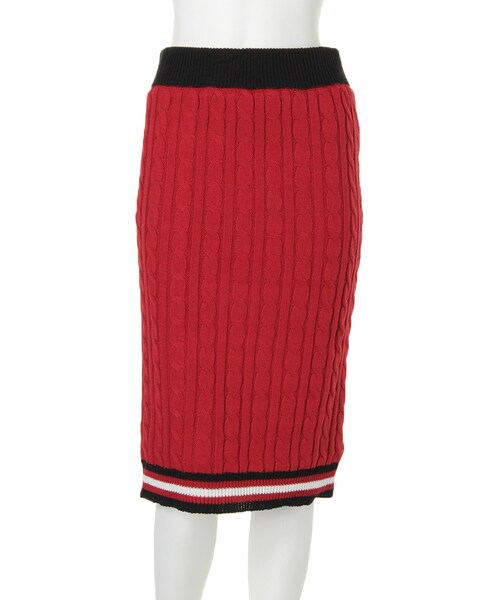 jouetie（ジュエティ）の「ケーブルラインニットセットアップ（トップス・レディース・オフホワイト/ブラック/ボルドー/ネイビー・M）」の11枚目の写真