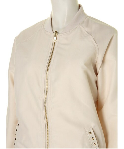 jouetie(ジュエティ)の「【MODE CASUAL】リバーシブルスタッズライトブルゾン(ジャケット/アウター・レディース・オフホワイト/ピンク・M)」の6枚目の写真