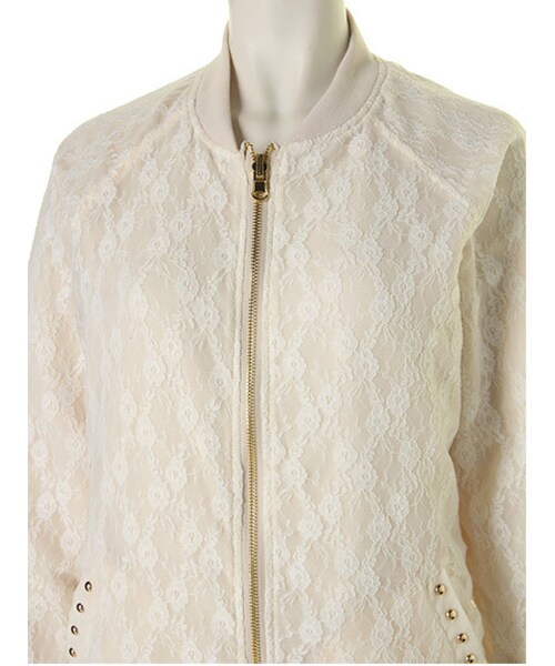 jouetie(ジュエティ)の「【MODE CASUAL】リバーシブルスタッズライトブルゾン(ジャケット/アウター・レディース・オフホワイト/ピンク・M)」の9枚目の写真