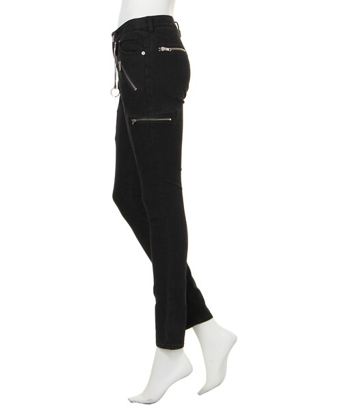 jouetie(ジュエティ)の「ZIPパンツ(パンツ・レディース・ブラック/インディゴ/ミックス・24インチ/25インチ/26インチ/27インチ)」の5枚目の写真