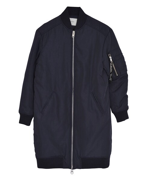 jouetie（ジュエティ）の「ロングMA-1（ジャケット/アウター・レディース・ブラック/ボルドー/ネイビー/カーキ・M）」の3枚目の写真