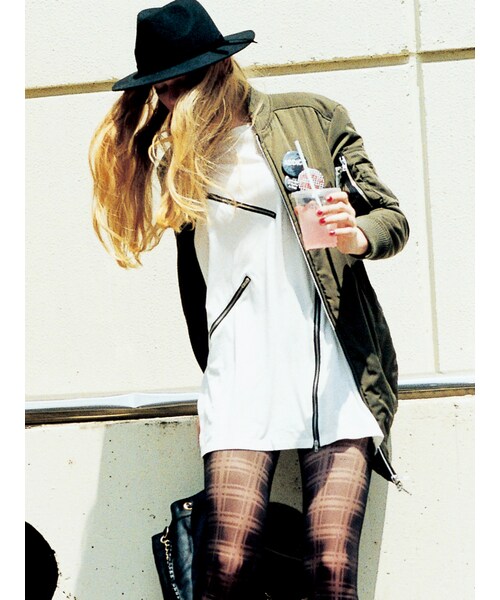 jouetie（ジュエティ）の「ロングMA-1（ジャケット/アウター・レディース・ブラック/ボルドー/ネイビー/カーキ・M）」の5枚目の写真