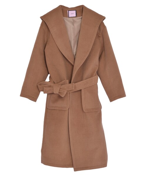 jouetie（ジュエティ）の「ショールカラーチェスターコート（ジャケット/アウター・レディース・チャコールグレー/ベビーピンク/ネイビー/キャメル・M）」の2枚目の写真